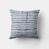 インドネシアのろうけつ染めのインディゴか海軍ストライプ クッション (裏面)