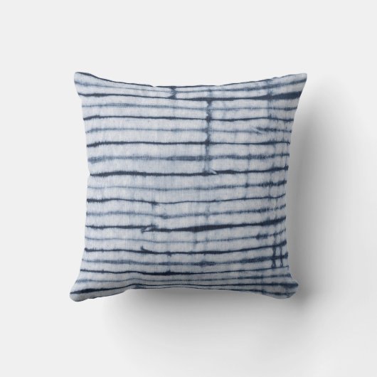 インドネシアのろうけつ染めのインディゴか海軍ストライプ クッション (裏面)