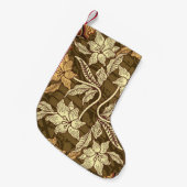 インドネシアのろうけつ染めのモチーフで、動植物のパッテ スモールクリスマスストッキング (正面 (吊り時))