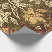 インドネシアのろうけつ染めのモチーフで、動植物のパッテ ラッピングペーパー (角)