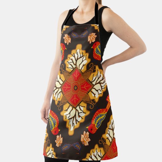 インドネシアのろうけつ染めのモチーフで、非常に特徴的なフローを持つ エプロン (インサイチュ)