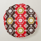 インドネシアのろうけつ染め・モチーフで、非常に独特な計画を持つ ラウンドクッション (裏面)