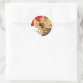 インドネシアのエンブレム – ガルーダパンカシラろうけつ染め国旗 ラウンドシール (バッグ)