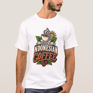 インドネシアのコーヒーで活力みなぎる ビンテージイラスト Tシャツ