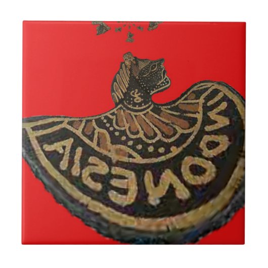 インドネシアのジャワの影人形文化芸術 タイル (正面)