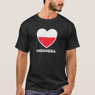 インドネシアのハート旗 Tシャツ