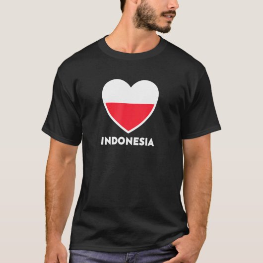 インドネシアのハート旗 Tシャツ (正面)
