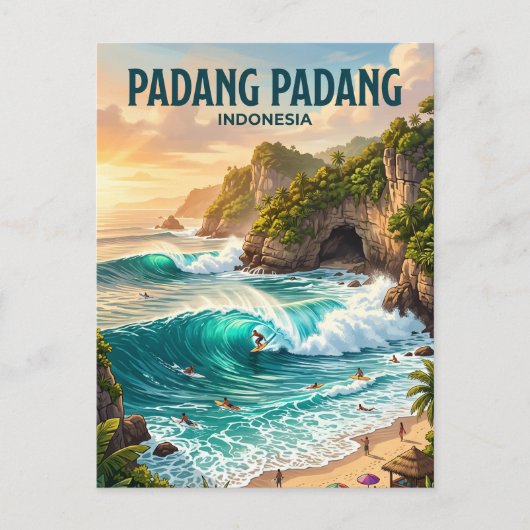 インドネシアのパダンパダン海岸 ポストカード (正面)