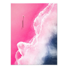 インドネシアのピンクのビーチのサーファー フォトプリント           