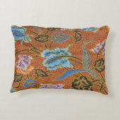 インドネシアのフローラろうけつ染め金ゴールド アクセントクッション (裏面)