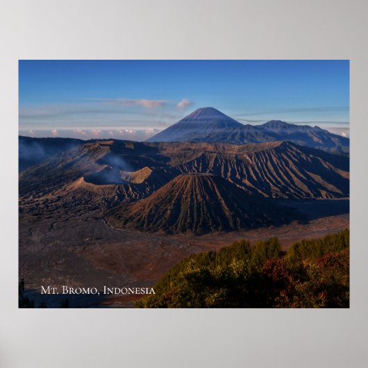 インドネシアのブロモ山の山岳風景 旅行 ポスター (正面)