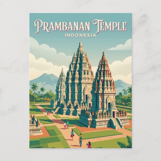インドネシアのプランバナン寺院 ポストカード (正面)