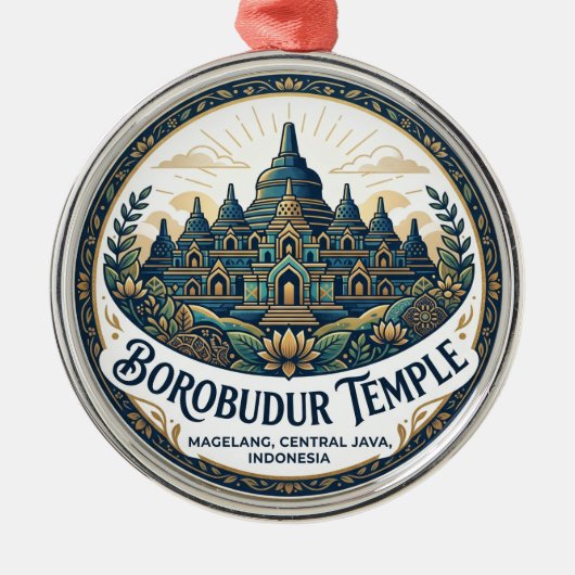 インドネシアのボロブドゥール寺院 メタルオーナメント (正面)