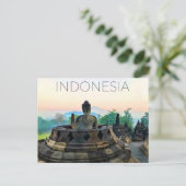 インドネシアのボロブドゥール遺跡の旅行はがき ポストカード (スタンド正面)