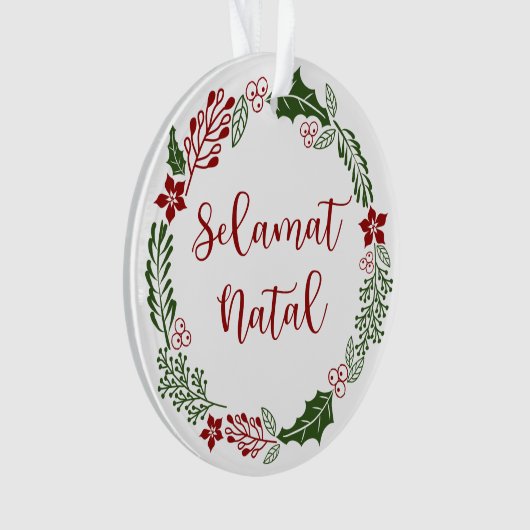 インドネシアのメリークリスマスリース、セラマットナタル オーナメント (正面)