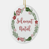 インドネシアのメリークリスマスリース、セラマットナタル セラミックオーナメント (右)