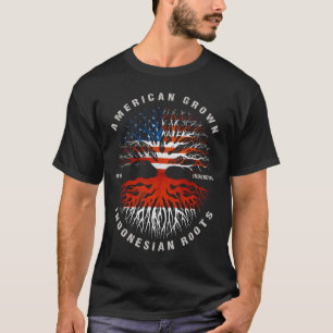 インドネシアのルーツを誇るアメリカ国旗T-S Tシャツ