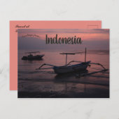 インドネシアのロヴィナビーチでサンセット ポストカード (正面/裏面)