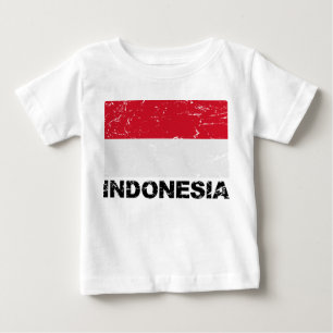 インドネシアのヴィンテージの旗 ベビーTシャツ