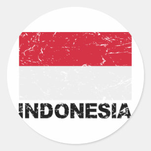 インドネシアのヴィンテージの旗 ラウンドシール
