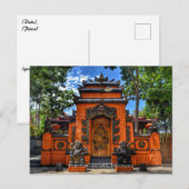 インドネシアの仏教寺院の門 ポストカード (正面/裏面)