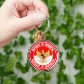 インドネシアの円形の紋章 キーホルダー (手)