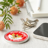 インドネシアの円形の紋章 キーホルダー (側面)