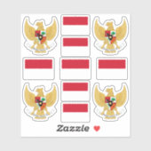 インドネシアの国のシンボル/武器と旗のコート シール (シート)