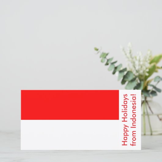 インドネシアの国旗と一緒に「ハッピー・ホリデー」 シーズンカード (スタンド正面)