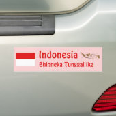 インドネシアの国旗と地図ステッカー バンパーステッカー (車上)