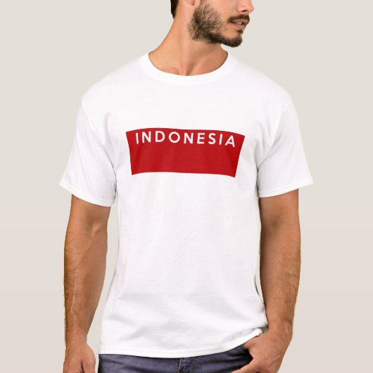 インドネシアの国旗の文字の名前 Tシャツ (正面)