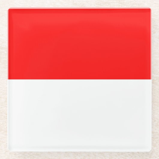 インドネシアの国旗 ガラスコースター (正面)