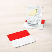 インドネシアの国旗 スクエアペーパーコースター (インサイチュ)