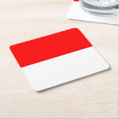 インドネシアの国旗 スクエアペーパーコースター (アングル)