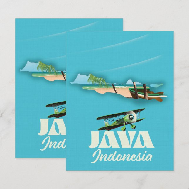 インドネシアの地図 ジャワ島 (正面/裏面)