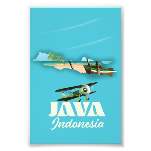 インドネシアの地図 ジャワ島 フォトプリント            (正面)