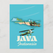 インドネシアの地図 ジャワ島 ポストカード (正面)
