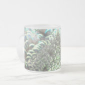 インドネシアの孔雀の羽のパターンFr.ガラス製マグカップ フロストグラスマグカップ (正面左)