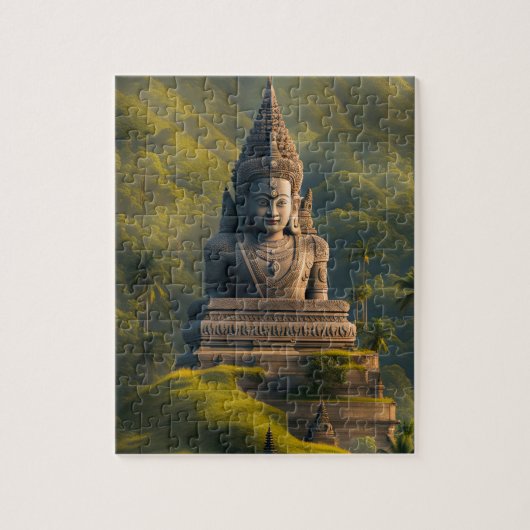 インドネシアの山と仏 ジグソーパズル (縦)