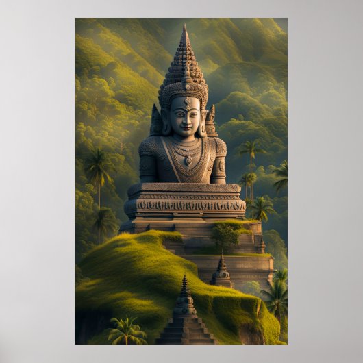 インドネシアの山と仏 ポスター (正面)