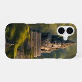 インドネシアの山と仏  iPhone 16ケース (裏面横)
