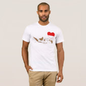 インドネシアの旗のハートおよび地図のTシャツ Tシャツ (正面フル)