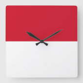 インドネシアの旗 スクエア壁時計 (正面)