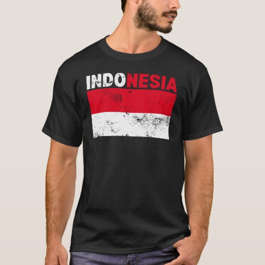 インドネシアの旗 ヴィンテージTシャツ Tシャツ (正面)