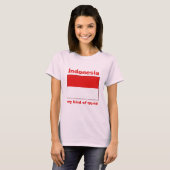 インドネシアの旗+地図+テキストTシャツ Tシャツ (正面フル)