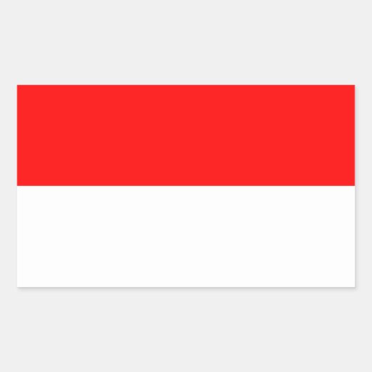 インドネシアの旗 長方形シール (正面)
