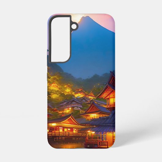 インドネシアの村の夕焼け SAMSUNG GALAXYケース (裏面)
