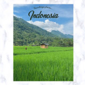 インドネシアの田んぼの竹小屋 ポストカード