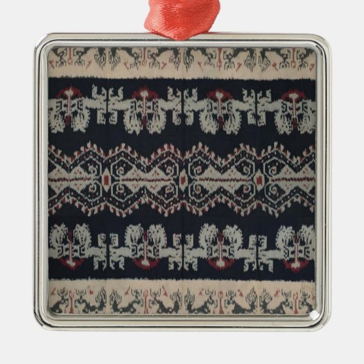 インドネシアの種族のイカットの織物のWeavingsインドネシア メタルオーナメント (正面)