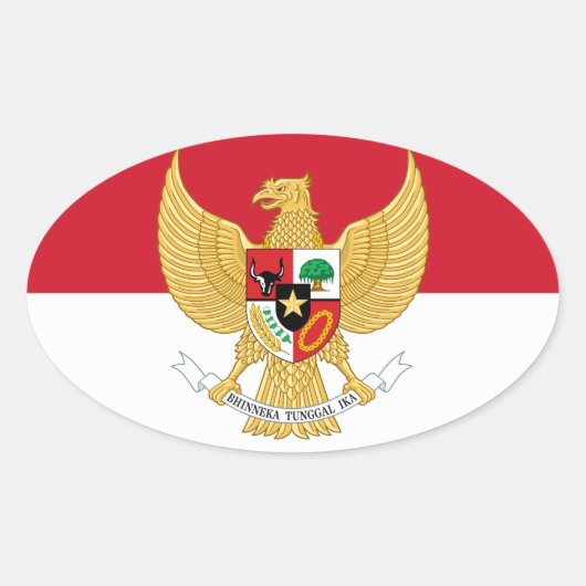 インドネシアの象徴 楕円形シール (正面)